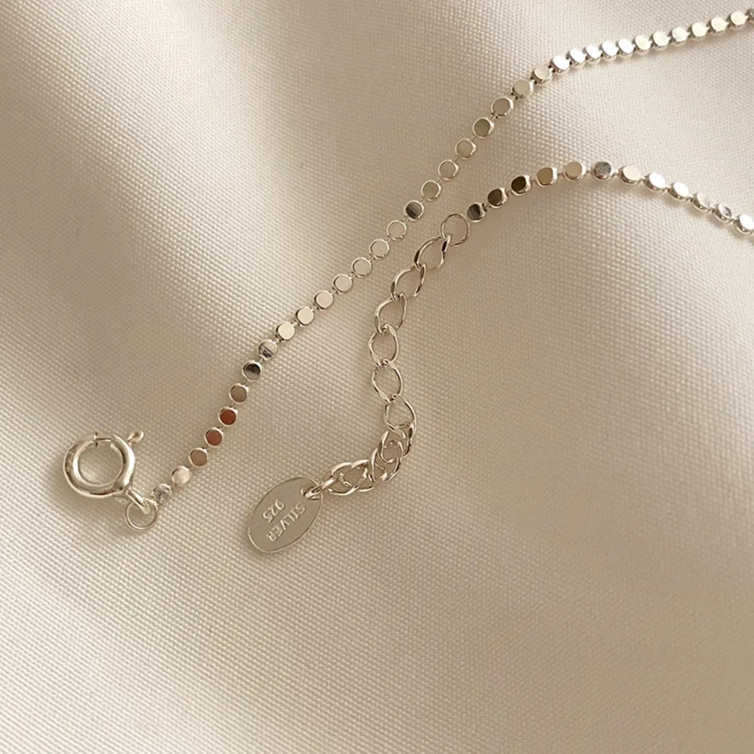 Flat Dot Chain Bracelet – Sterling Silver Dainty Bracelet, Thin Minimalist Layering Jewelry Gift for Her, Everyday Stackable | Cult Mystique