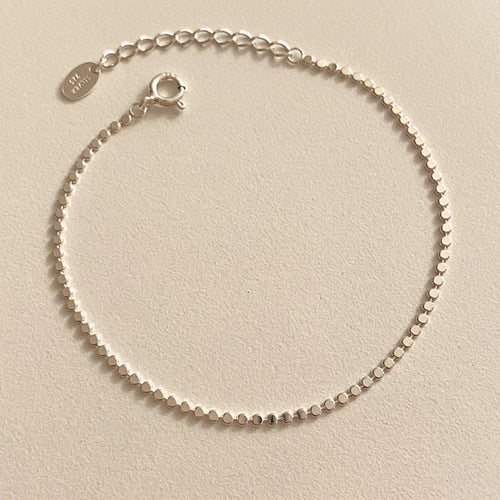 Flat Dot Chain Bracelet – Sterling Silver Dainty Bracelet, Thin Minimalist Layering Jewelry Gift for Her, Everyday Stackable | Cult Mystique