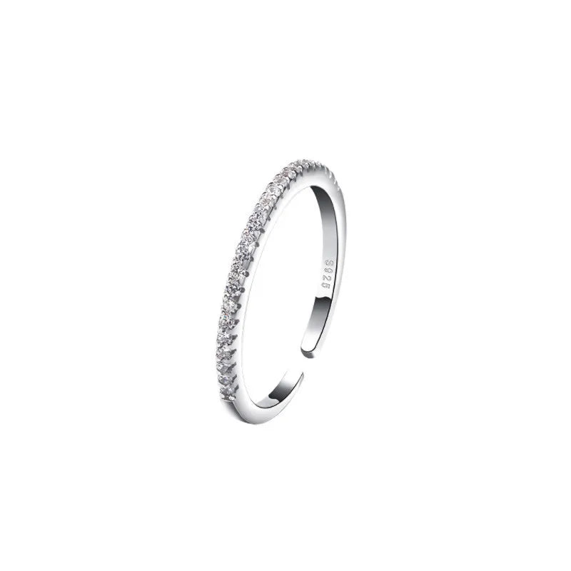 925 Sterling Silver Single Row Zircon Rings for Women Wedding Luxury Party Jewelry Accessories Wholesale Jewellery Money 925