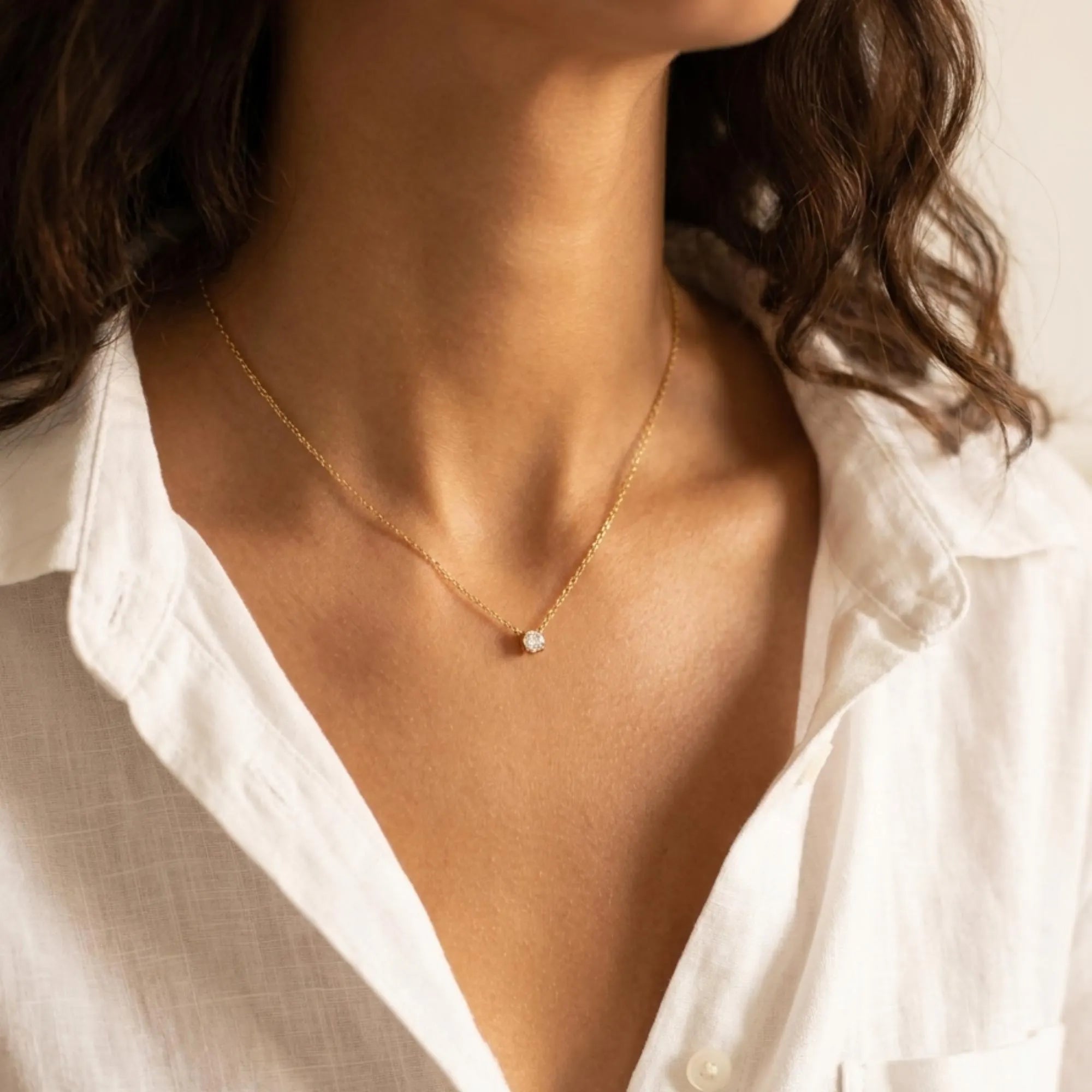 Dainty Solitaire Diamond Necklace, Delicate Necklace, Layering Gold Necklace, Sterling Silver Jewellery, Bridal Necklace, Gifts for Her