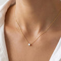 Dainty Solitaire Diamond Necklace, Delicate Necklace, Layering Gold Necklace, Sterling Silver Jewellery, Bridal Necklace, Gifts for Her