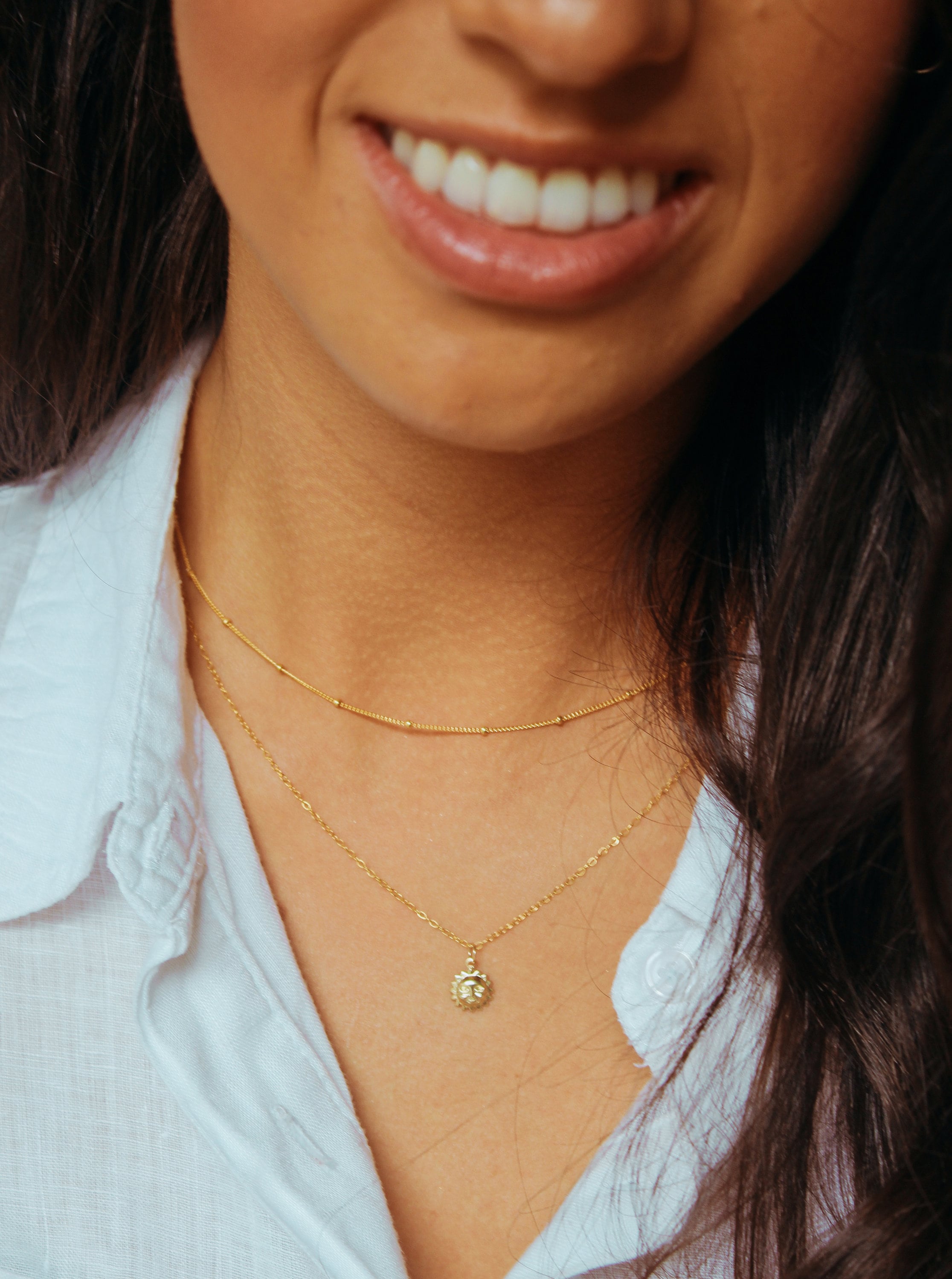 14K Gold Necklace, Gold Satellite Necklace, Gold Necklace, Dainty Gold Necklace, Necklace for Woman, Choker Necklace, 14K Gold Chain, Choker