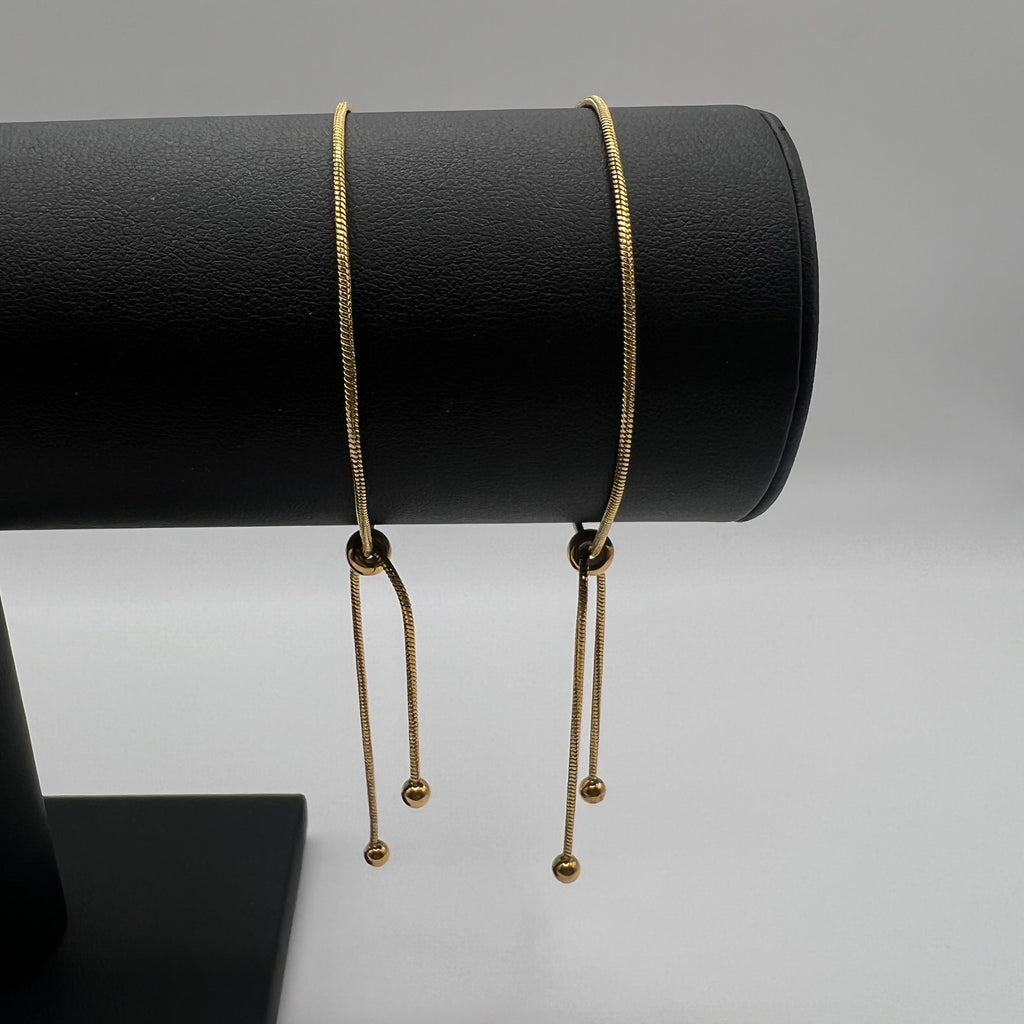 Gold Adjustable Snake Chain Bracelet, Minimalist Slider Bracelet, 18K Dainty Gold Bracelet for Women, Gift for Her, Waterproof Jewellery